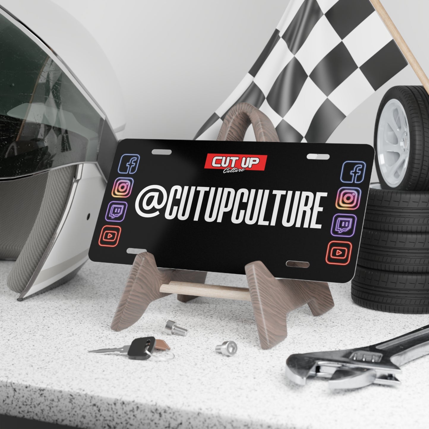 Cut Up Culture Custom Social Media License Plate