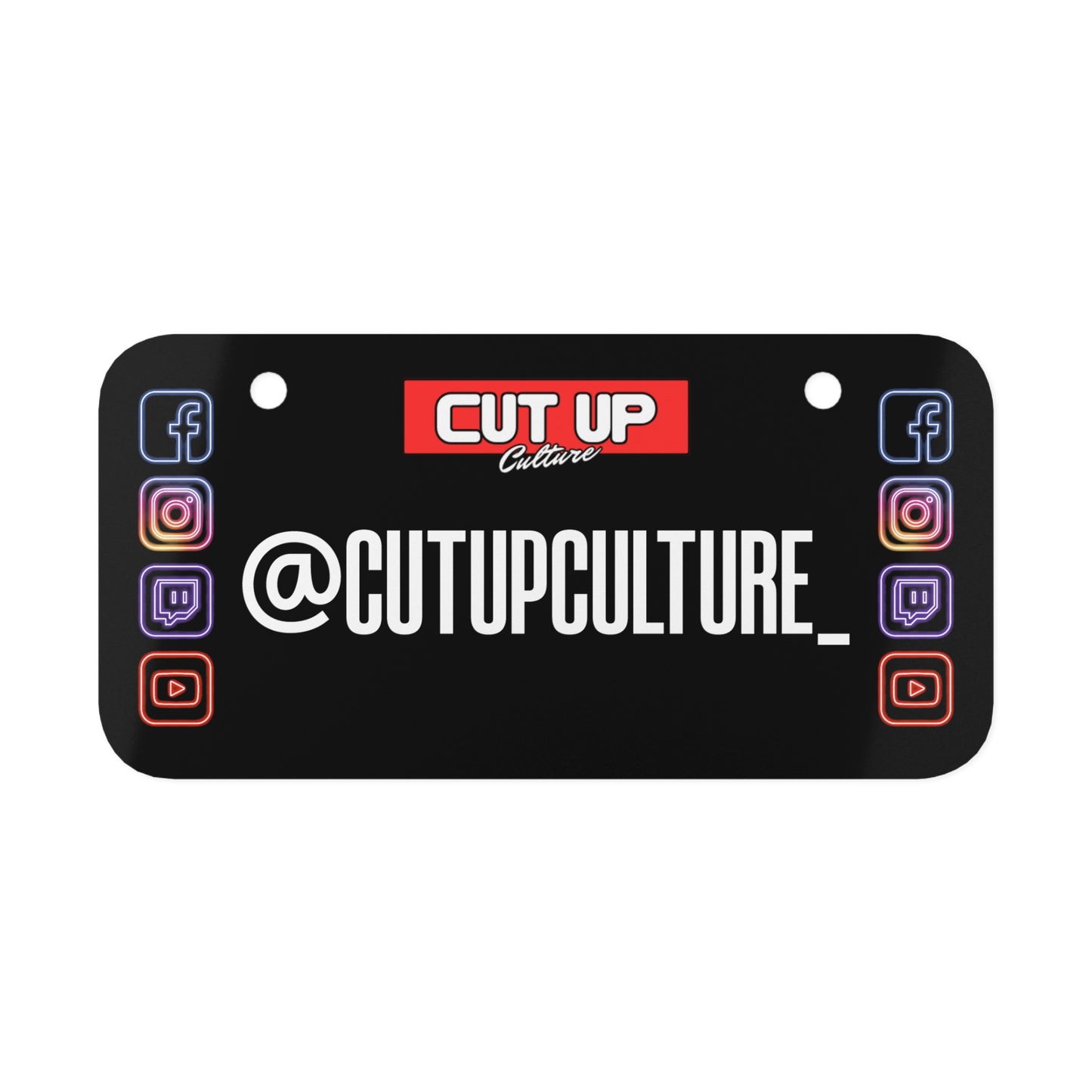 Cut Up Culture Custom Social Media Moto Plate