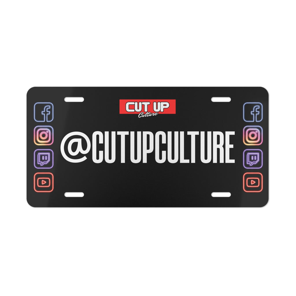 Cut Up Culture Custom Social Media License Plate