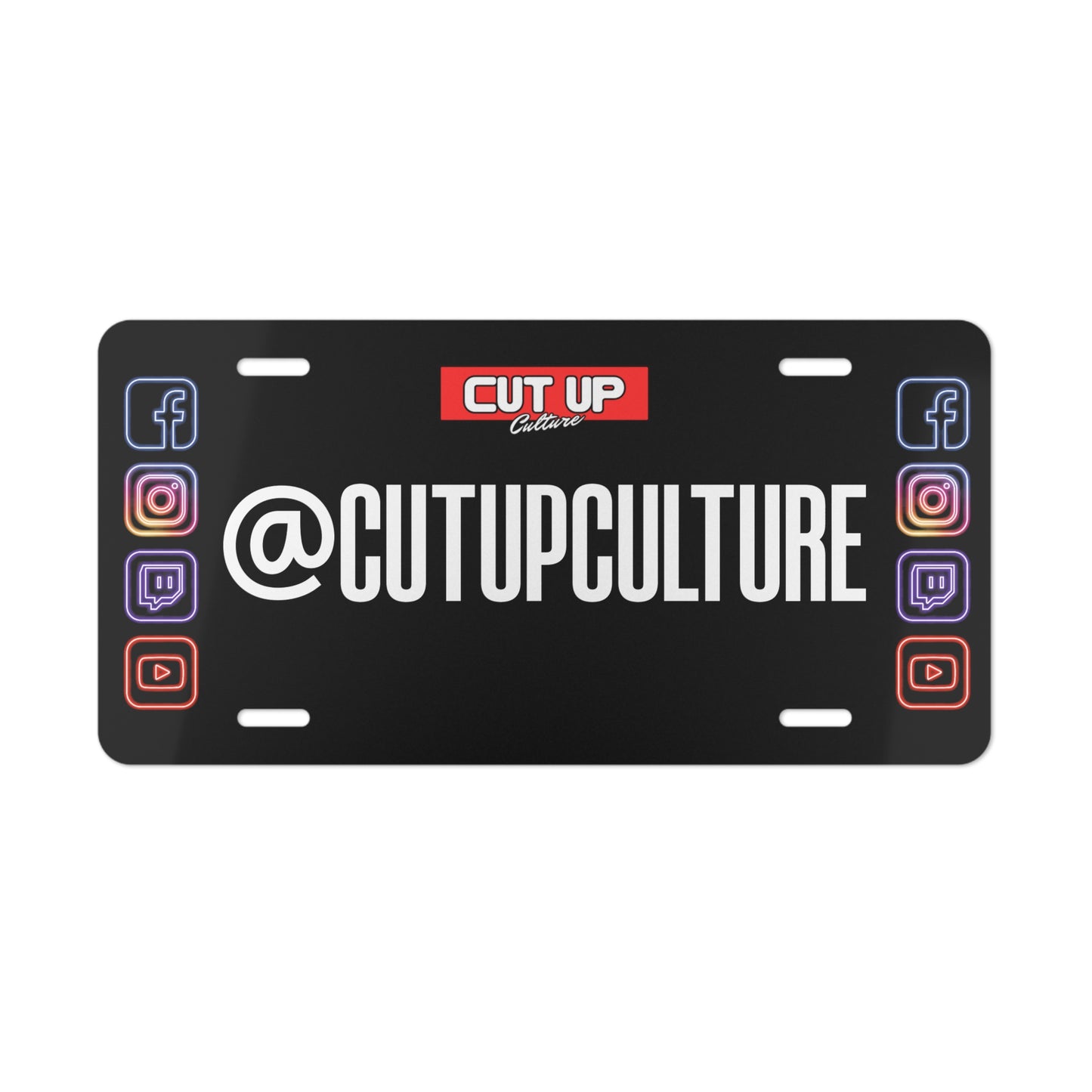 Cut Up Culture Custom Social Media License Plate