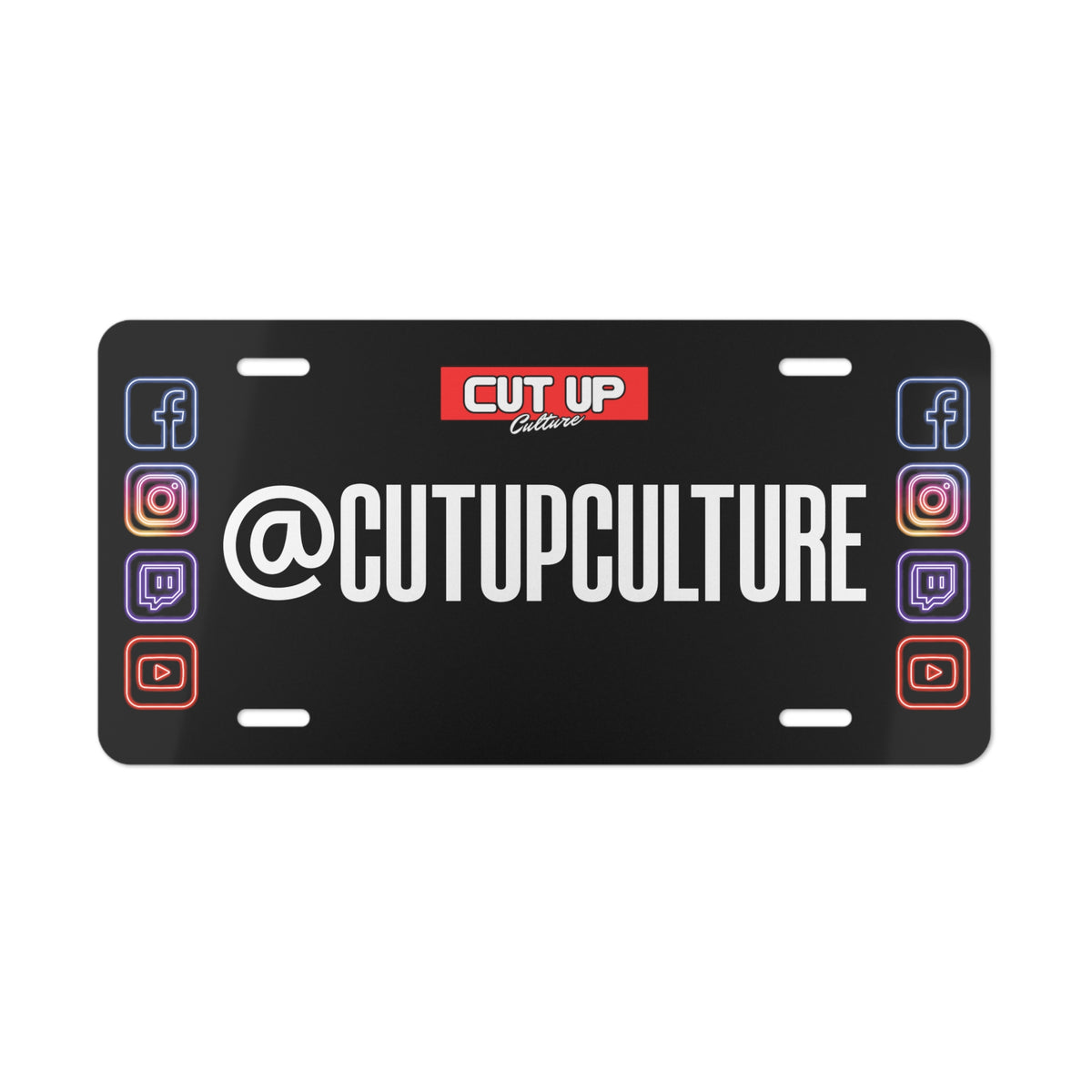 Cut Up Culture Custom Social Media License Plate